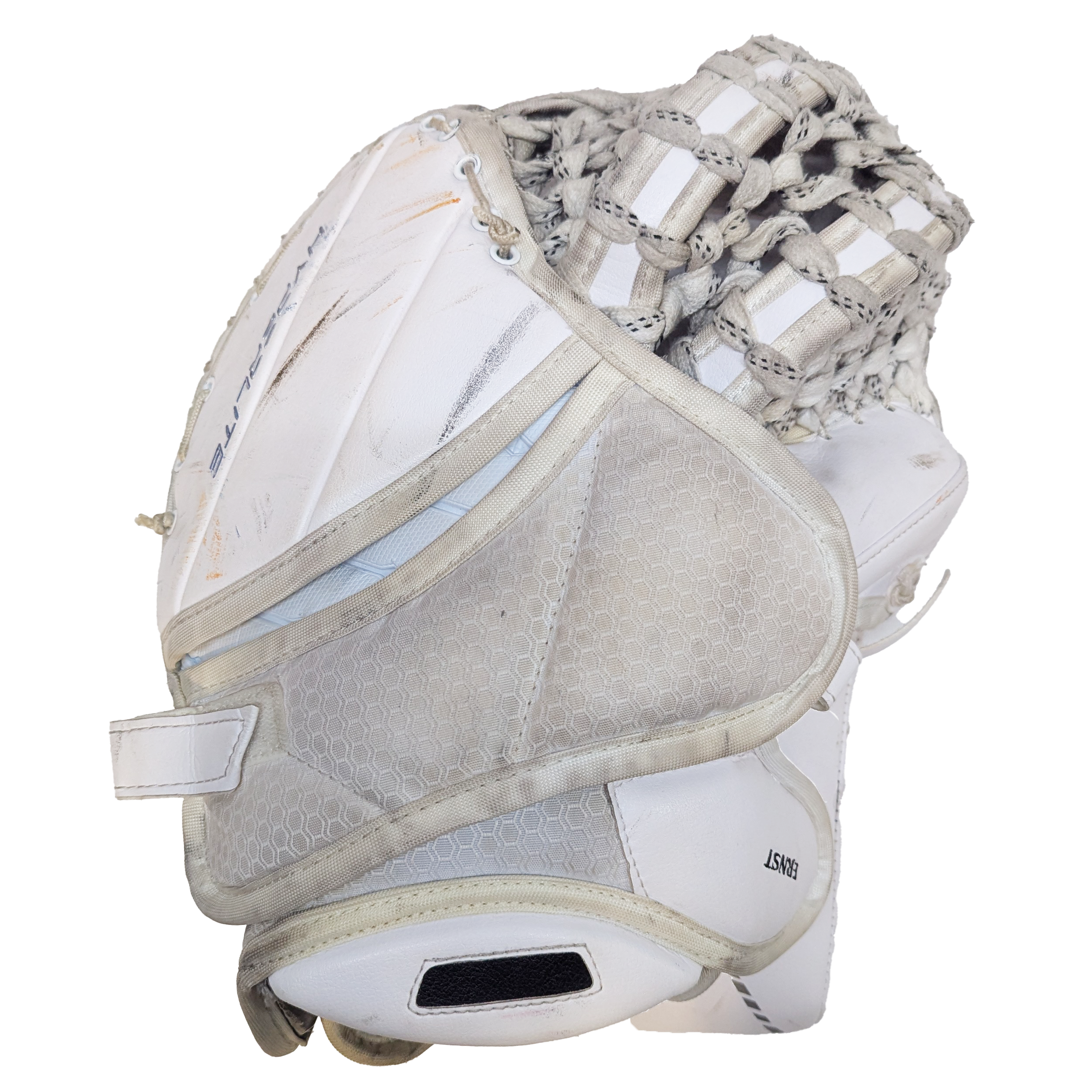 Bauer Vapor Hyperlite - Ballon de gardien de but WHL Pro Stock d'occasion (blanc/bleu marine/orange)
